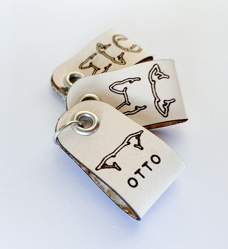 Dog Ear Line Art Keychain