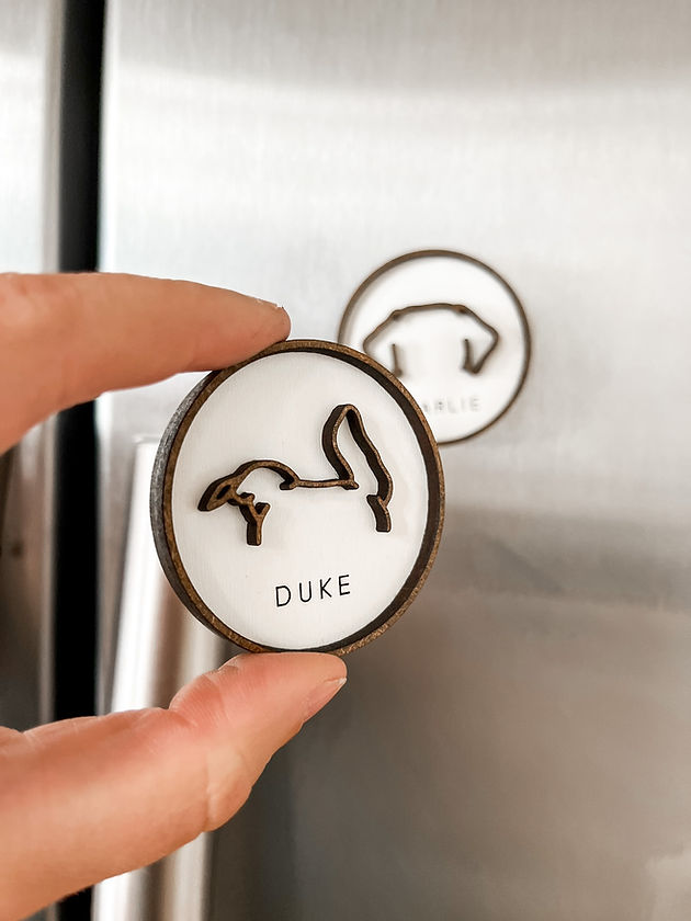 Dog Ear Fridge Magnet - Round