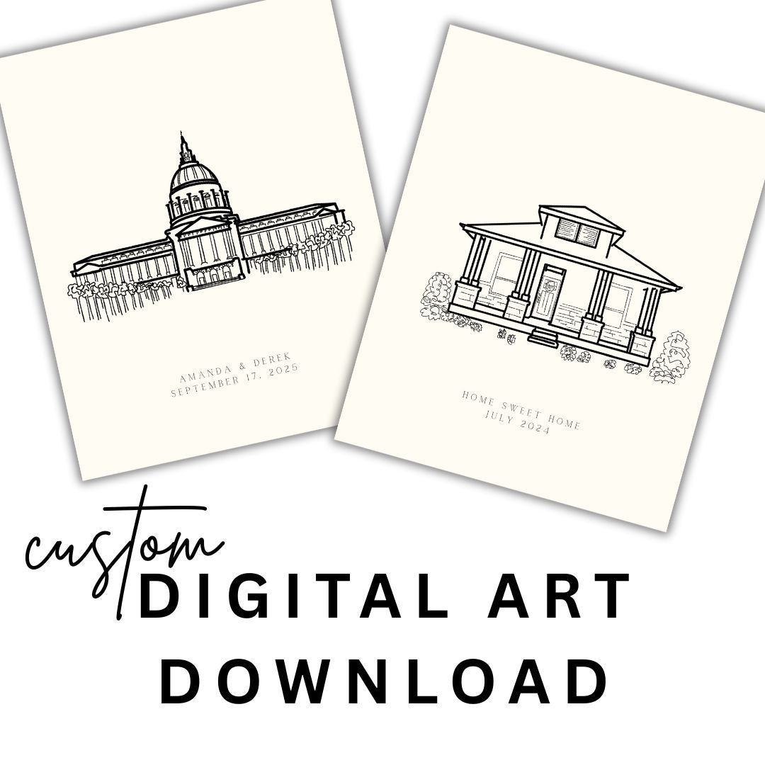 Custom Building Line Art Digital Download