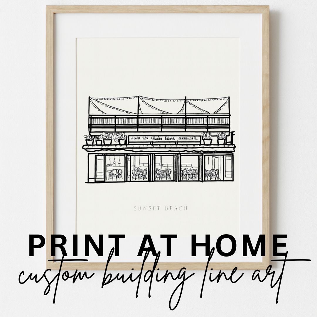 Custom Building Line Art Digital Download