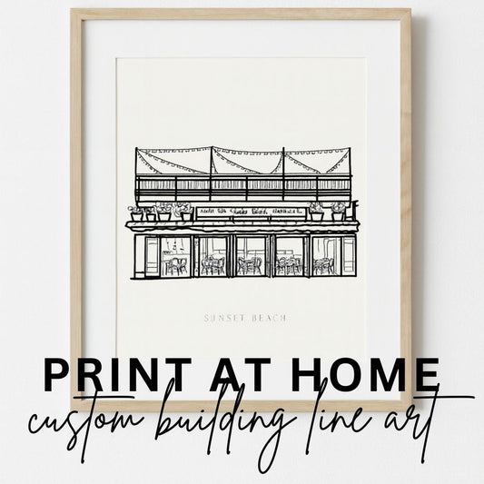 Custom Building Line Art Digital Download