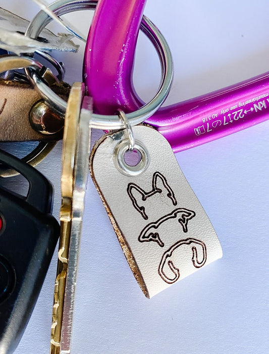 Dog Ear Line Art Keychain