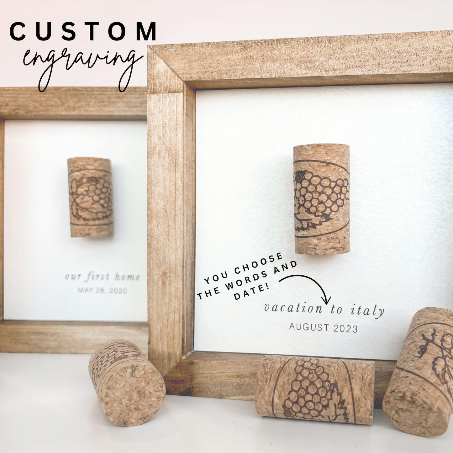 Personalized Wine Cork Keepsake Frame