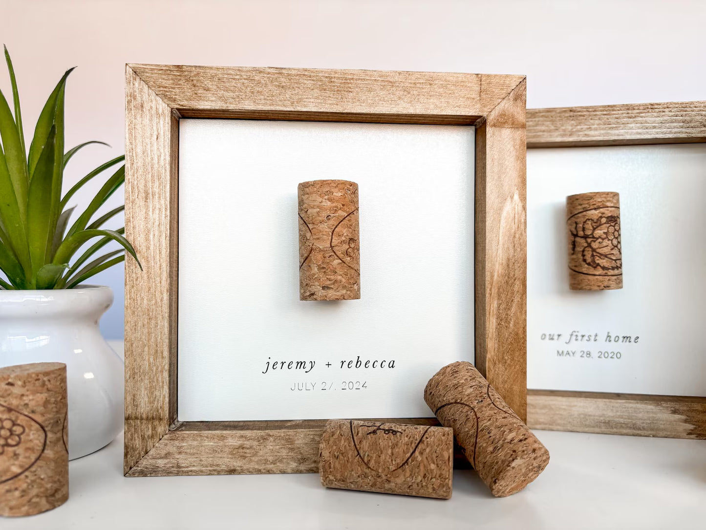 Personalized Wine Cork Keepsake Frame