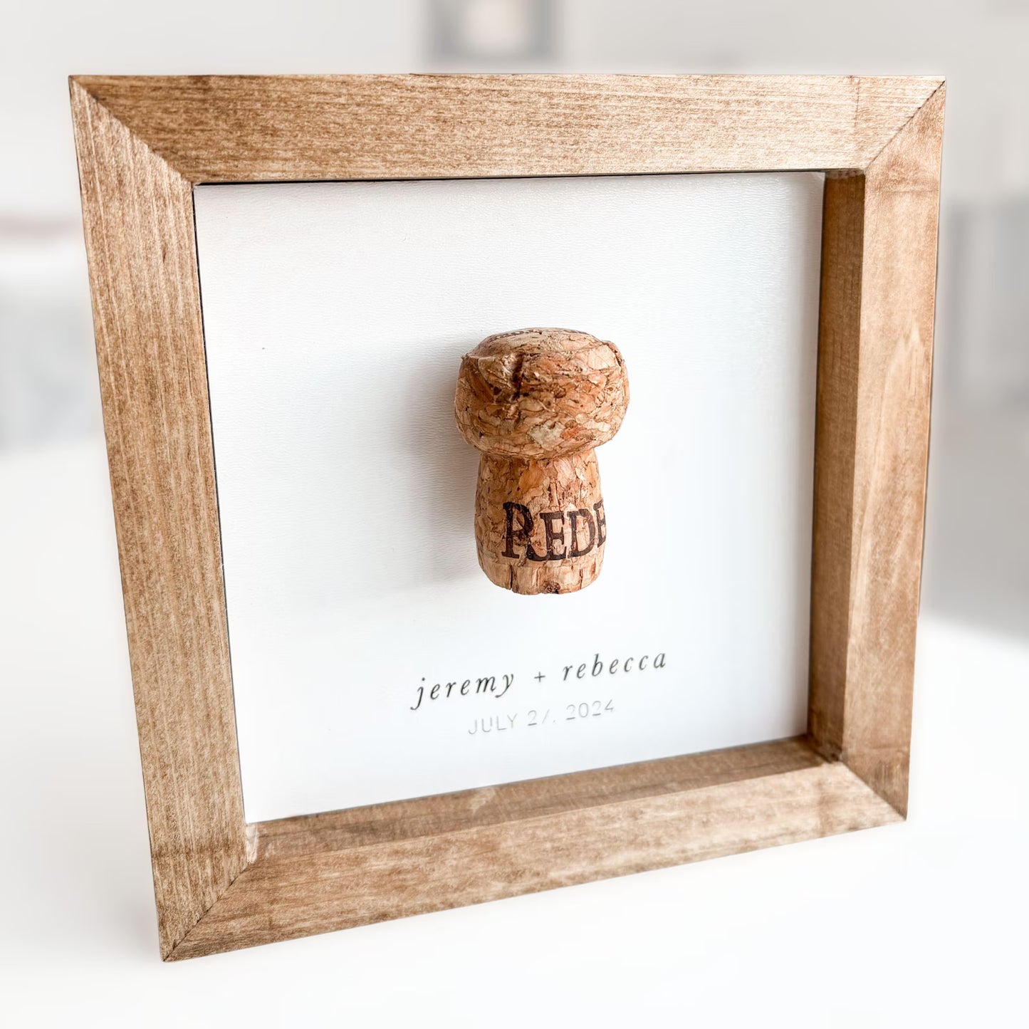 Personalized Wine Cork Keepsake Frame